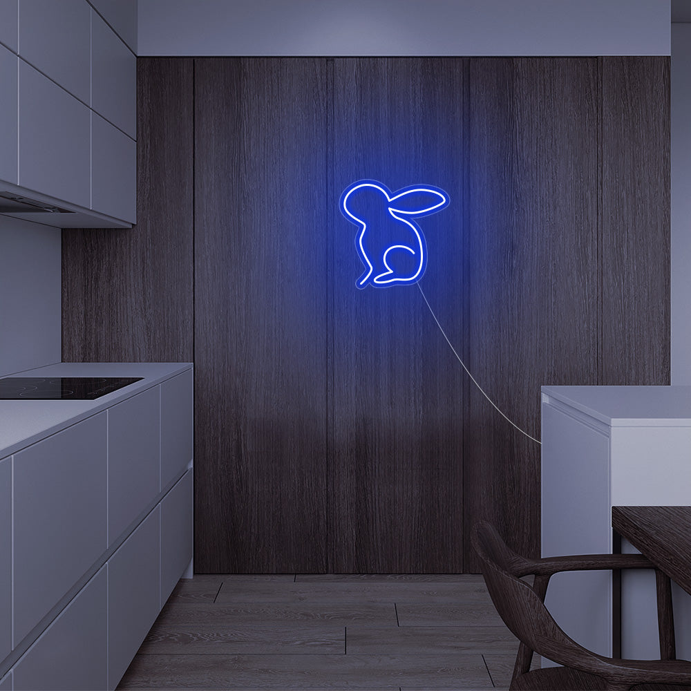 Mini Rabbit LED Neon Sign in Blue