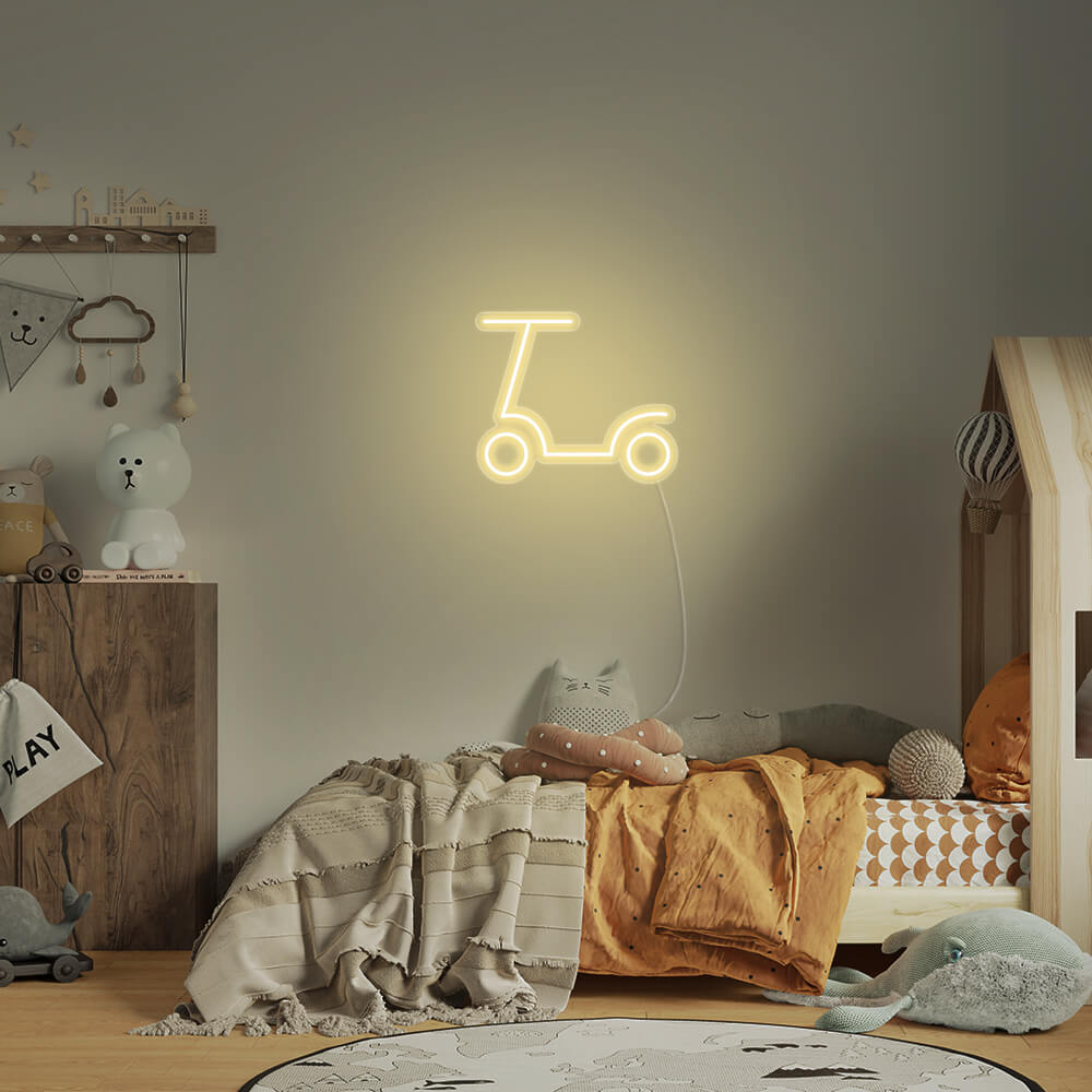 Mini Scooter LED Neon Sign in Warm White