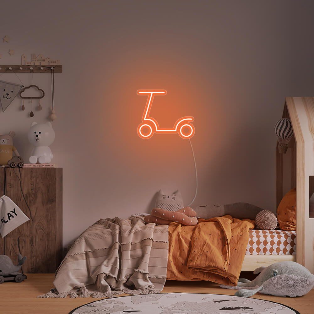 Mini Scooter LED Neon Sign in Orange