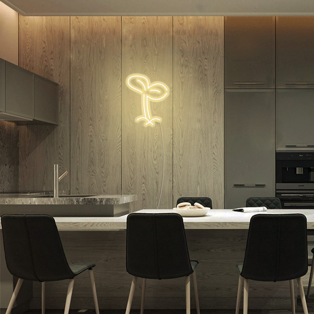 Mini Sprout LED Neon Sign in Warm White