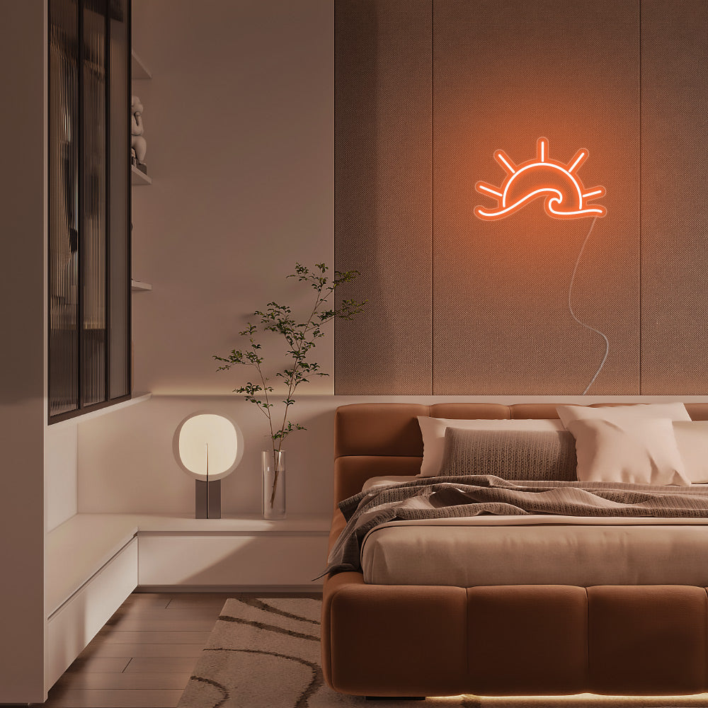 Mini Sunrise Over the Sea LED Neon Sign in Orange