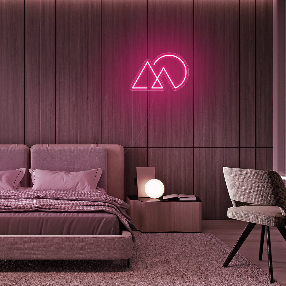 Mini Sunset Mountain LED Neon Sign in Hot Pink
