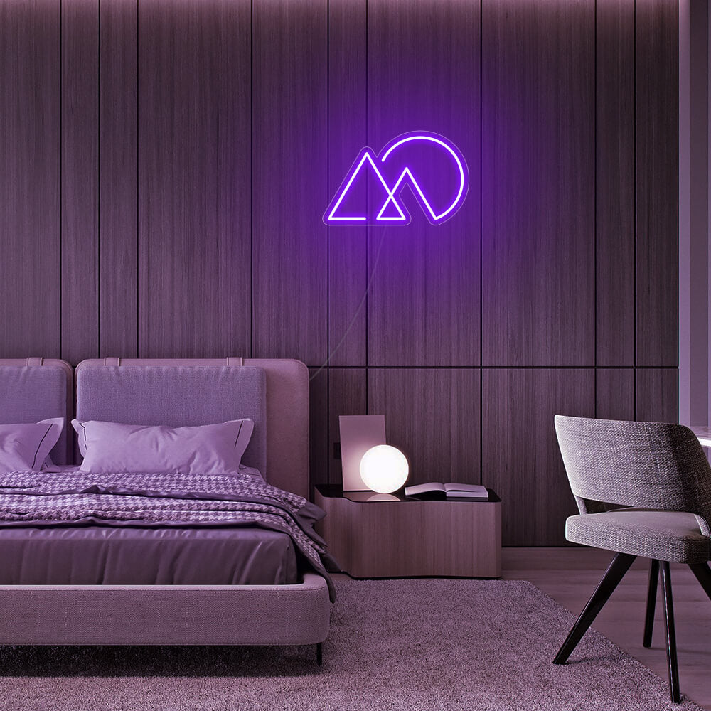 Mini Sunset Mountain LED Neon Sign in Purple