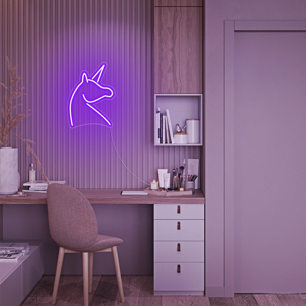 Mini Unicorn LED Neon Sign in Purple