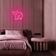 Mini Whale LED Neon Sign in Hot Pink