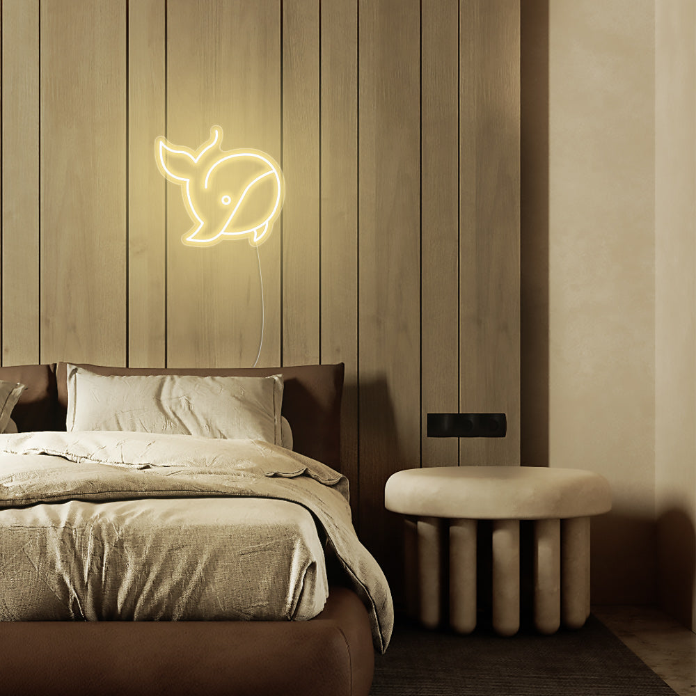 Mini Whale LED Neon Sign in Warm White