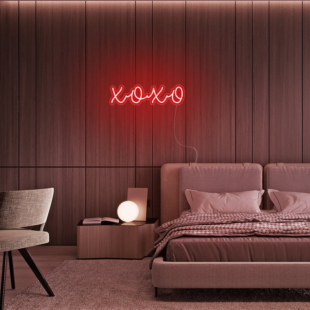 Mini XOXO LED Neon Sign in Red