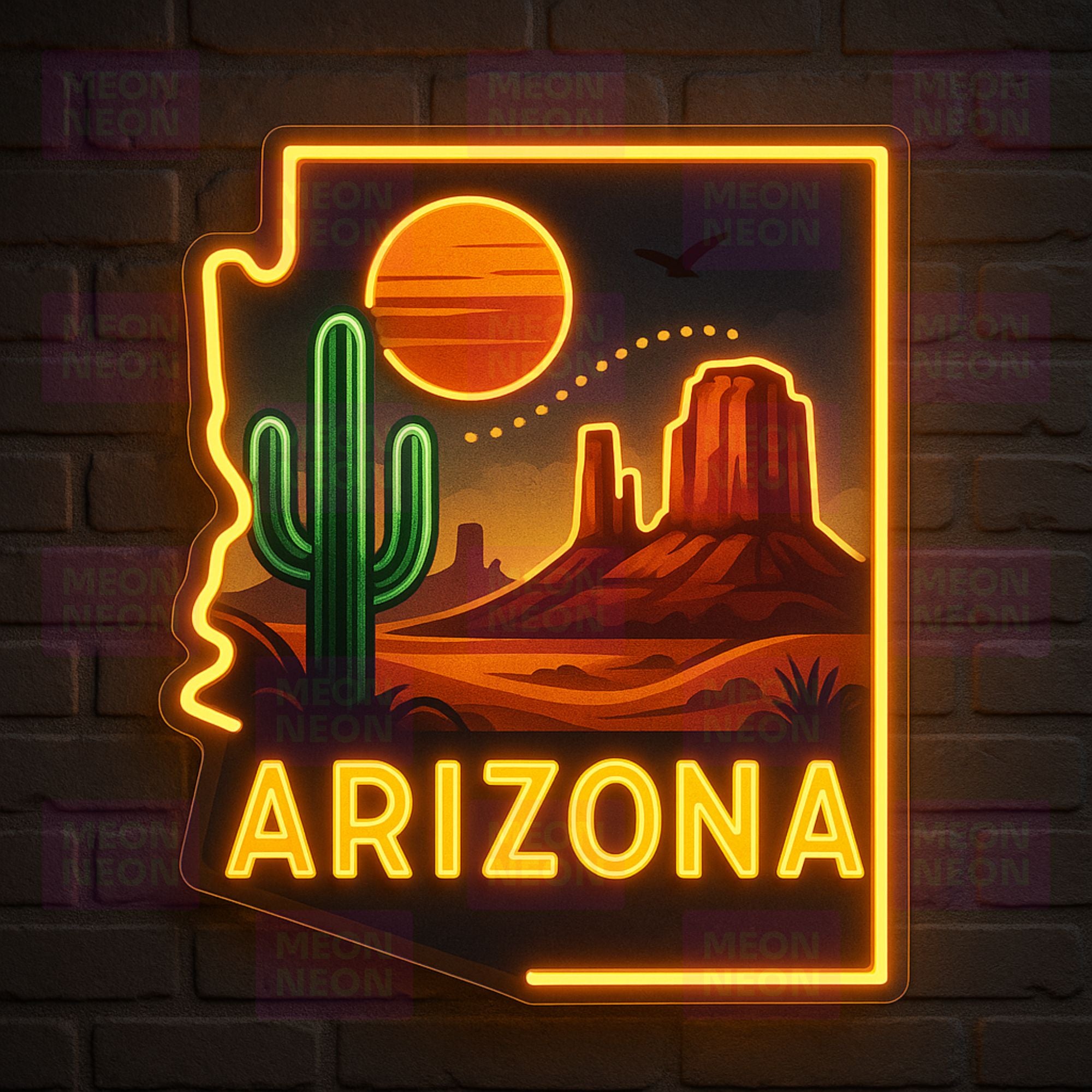 Monument Valley - Arizona Red Rock Mesas Neon Sign - MEON NEON