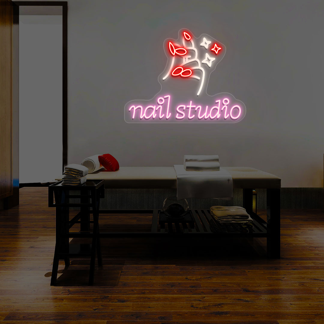 Nail Studio With Hand Multicolor Neon Sign | CNUS014482 image 2