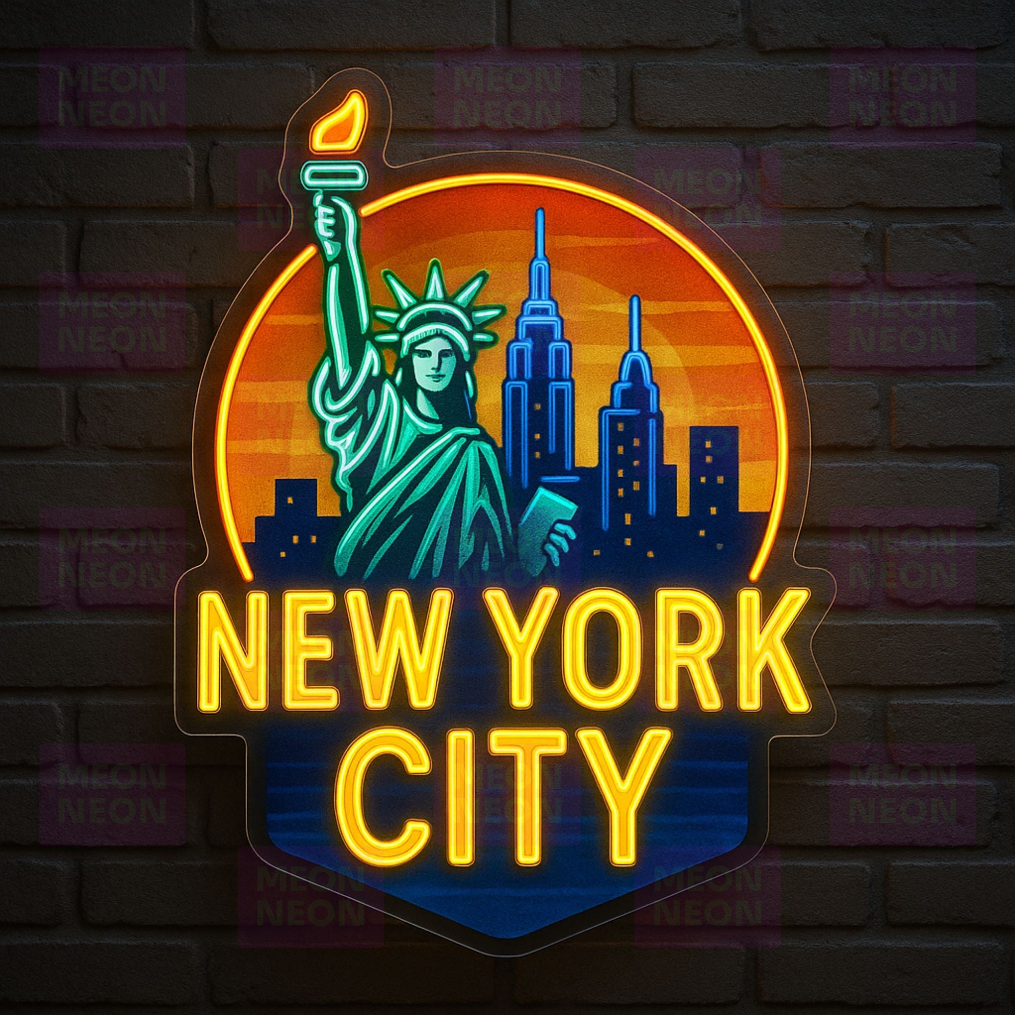 New York City Retro Badge Neon Sign - MEON NEON