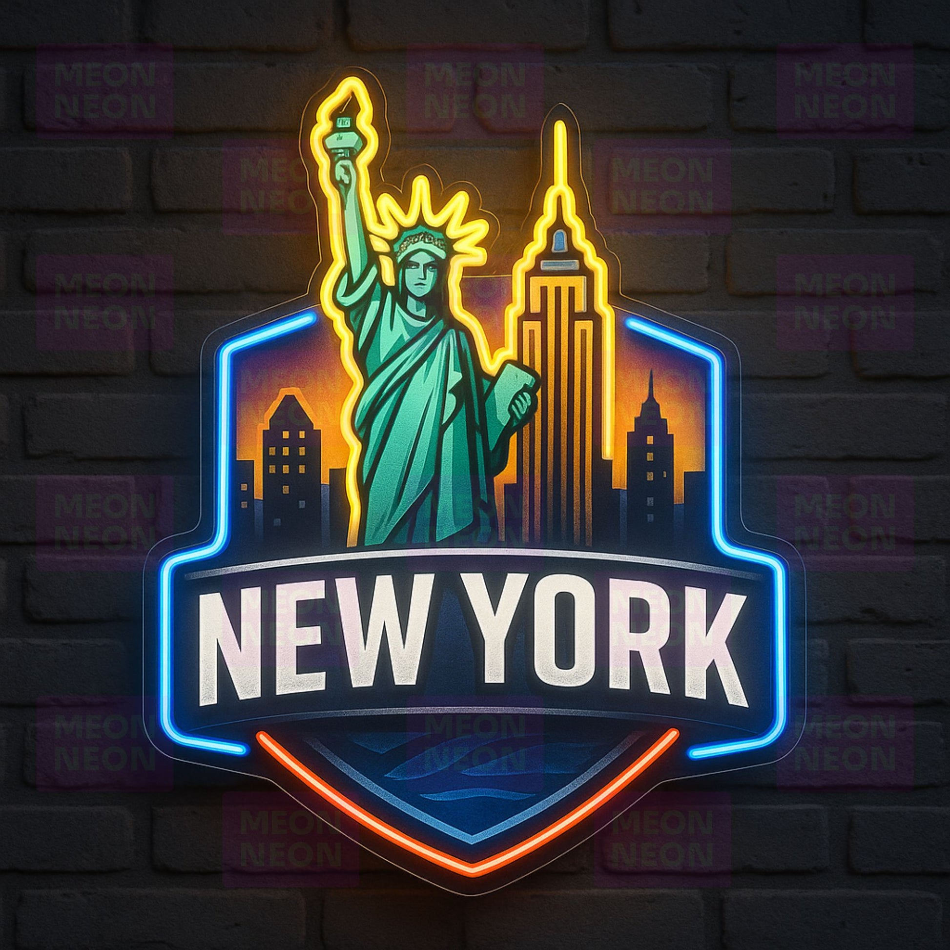 New York City Skyline Badge Neon Sign - MEON NEON