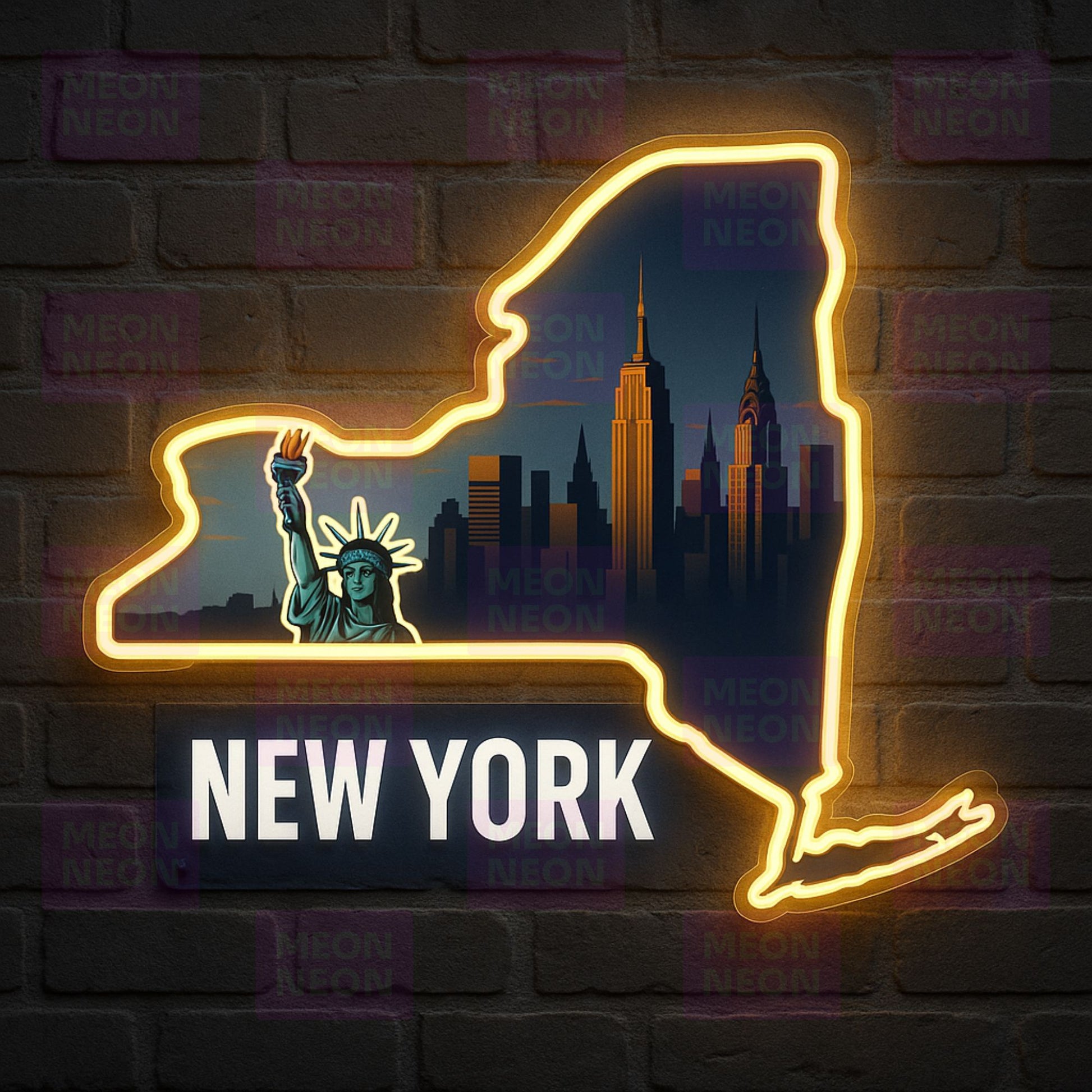 New York State Shape Neon Sign - MEON NEON
