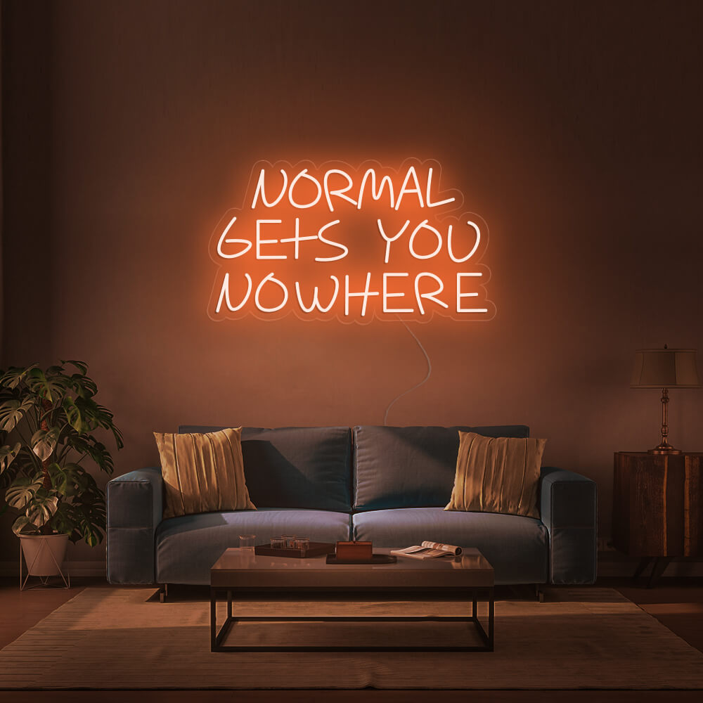 Normal Gets You Nowhere LED Neon Sign (Style 2) in Yellow