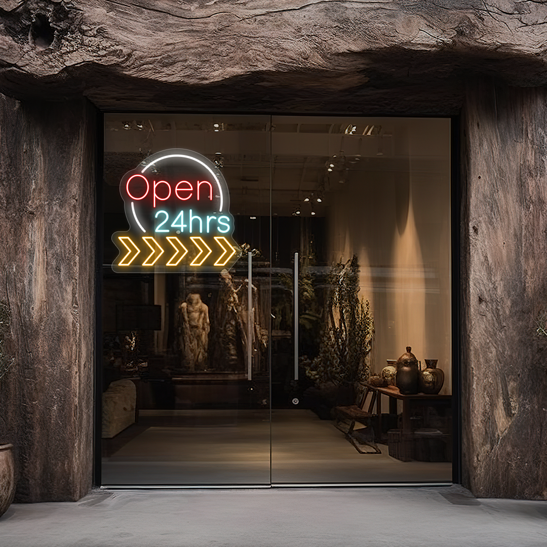 Open 24 Hrs Animated Sign image 1