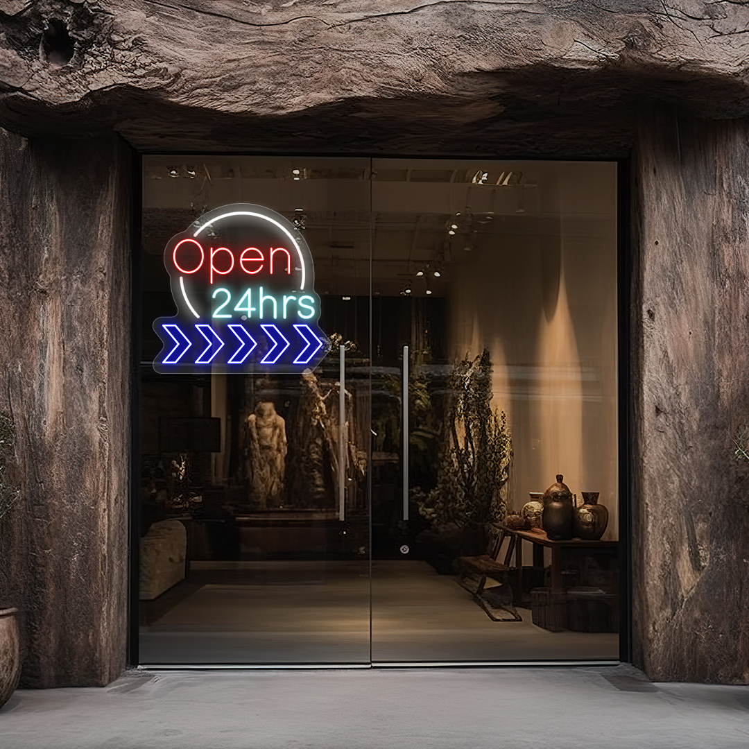 Open 24 Hrs Animated Sign image 2