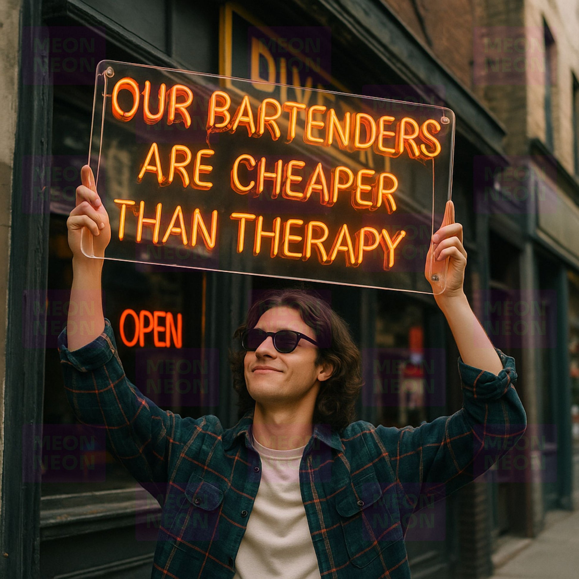 Our Bartenders Are Cheaper Than Therapy - LED Neon Sign - MEON NEON