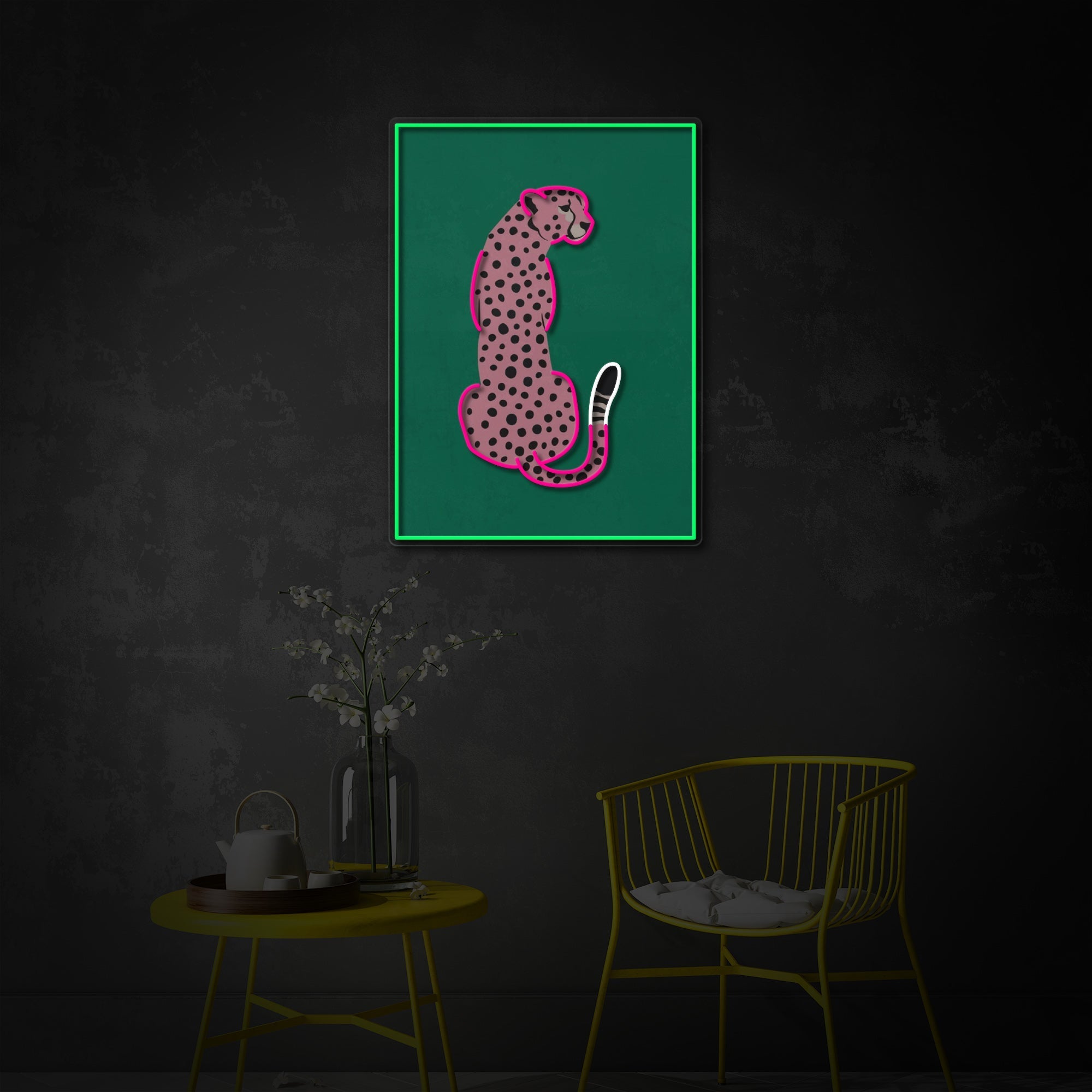 Pink Leopard LED Neon Sign | Safari Pop Art - MEON NEON