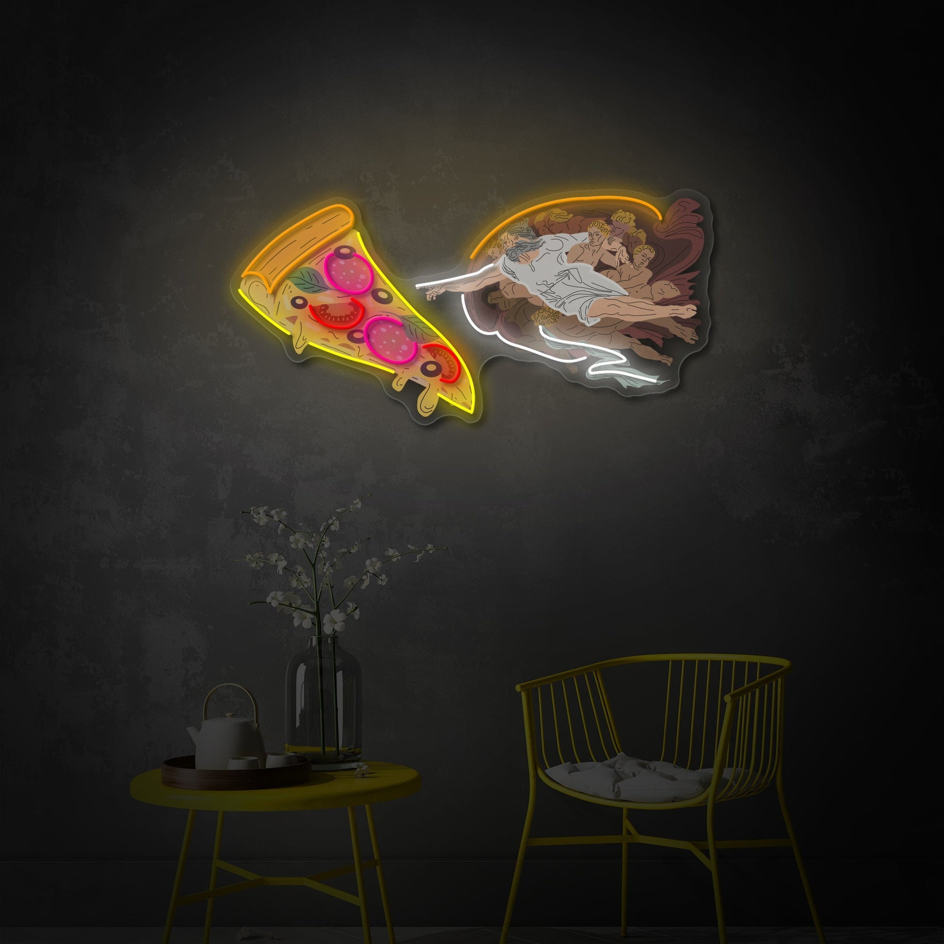 Pizza God LED Neon Sign | Aesthetic Food Wall Art - MEON NEON