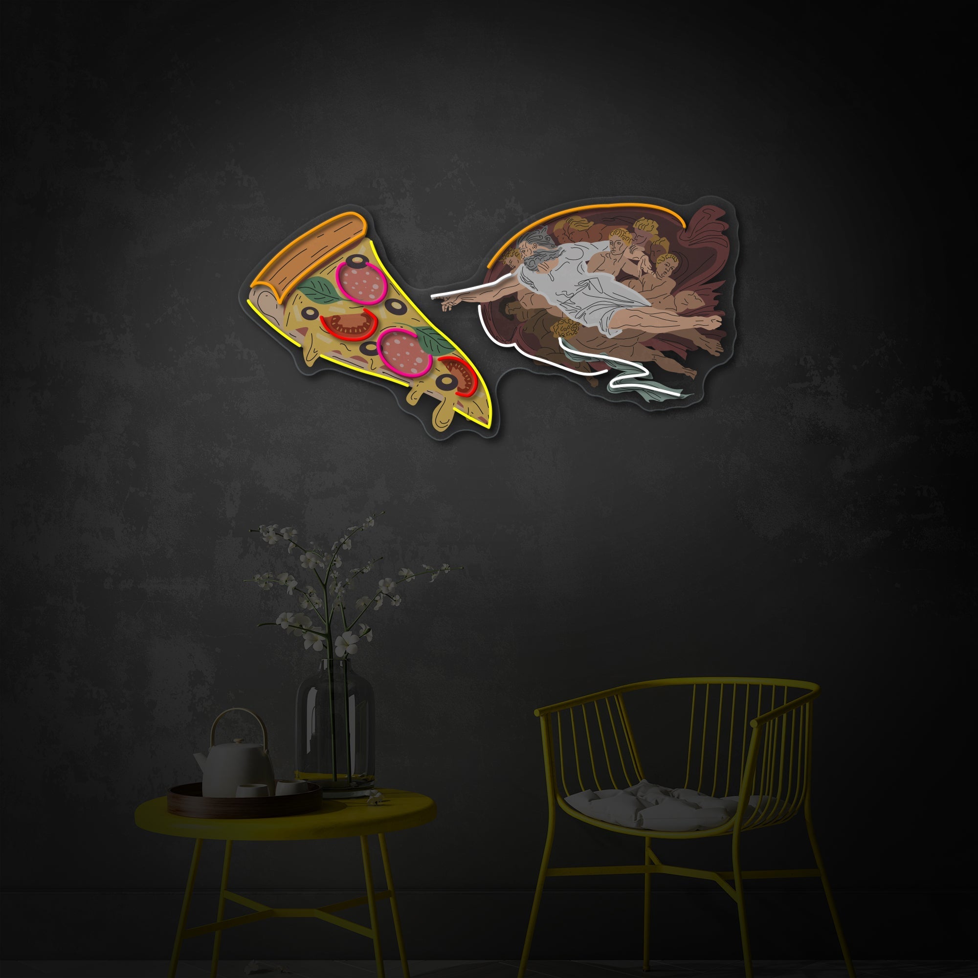 Pizza God LED Neon Sign | Aesthetic Food Wall Art - MEON NEON