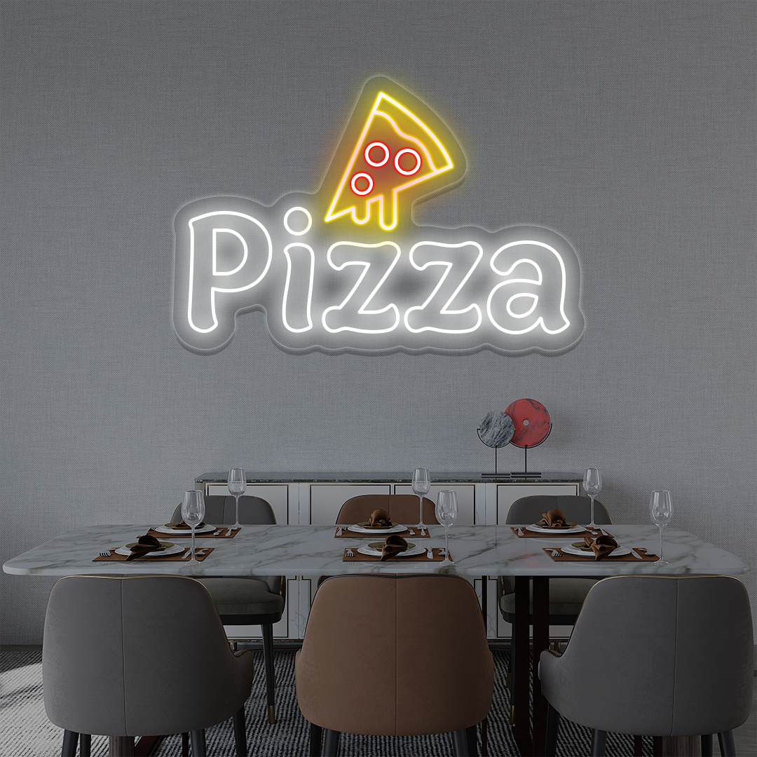 Pizza with Slice Neon Sign image 0