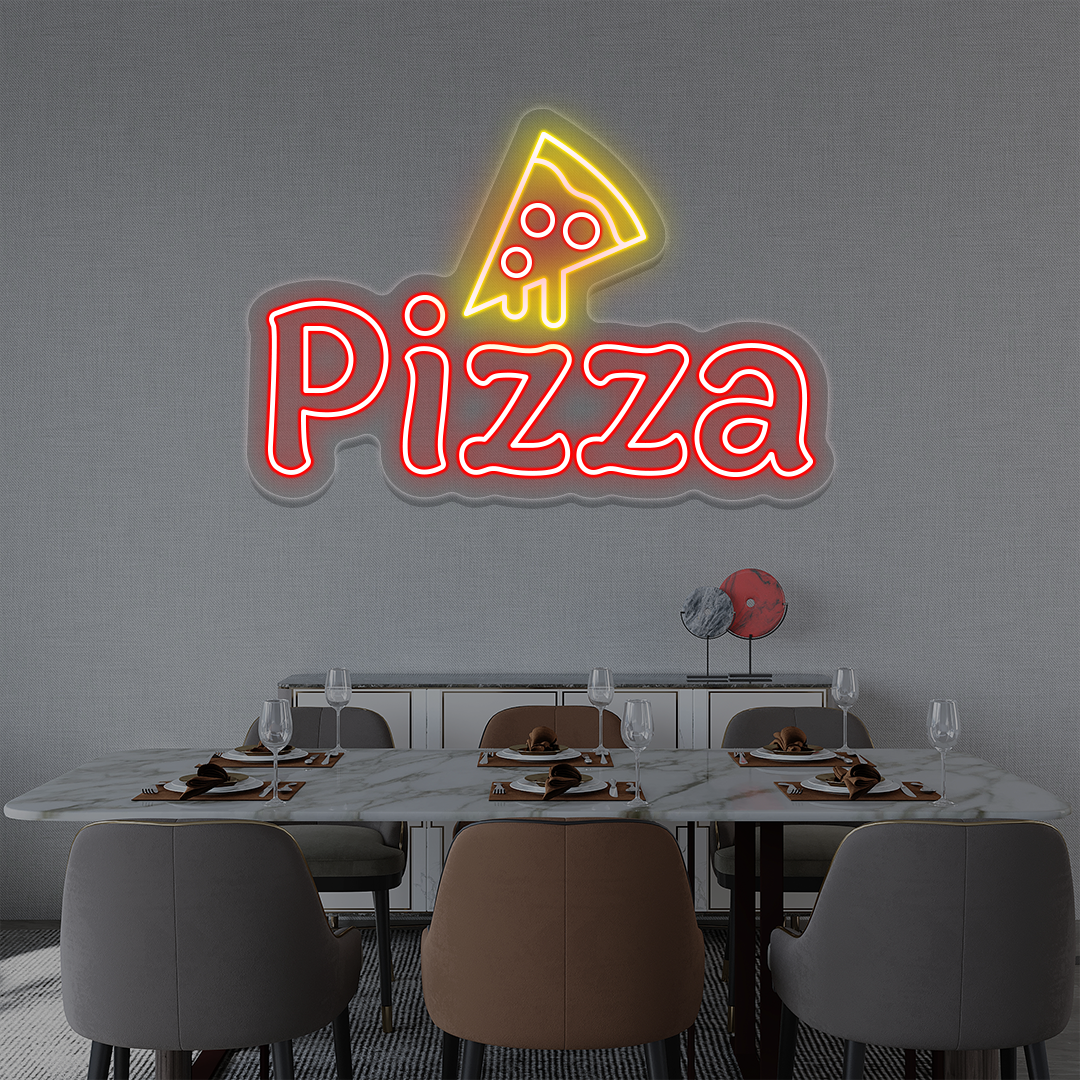 Pizza with Slice Neon Sign image 1