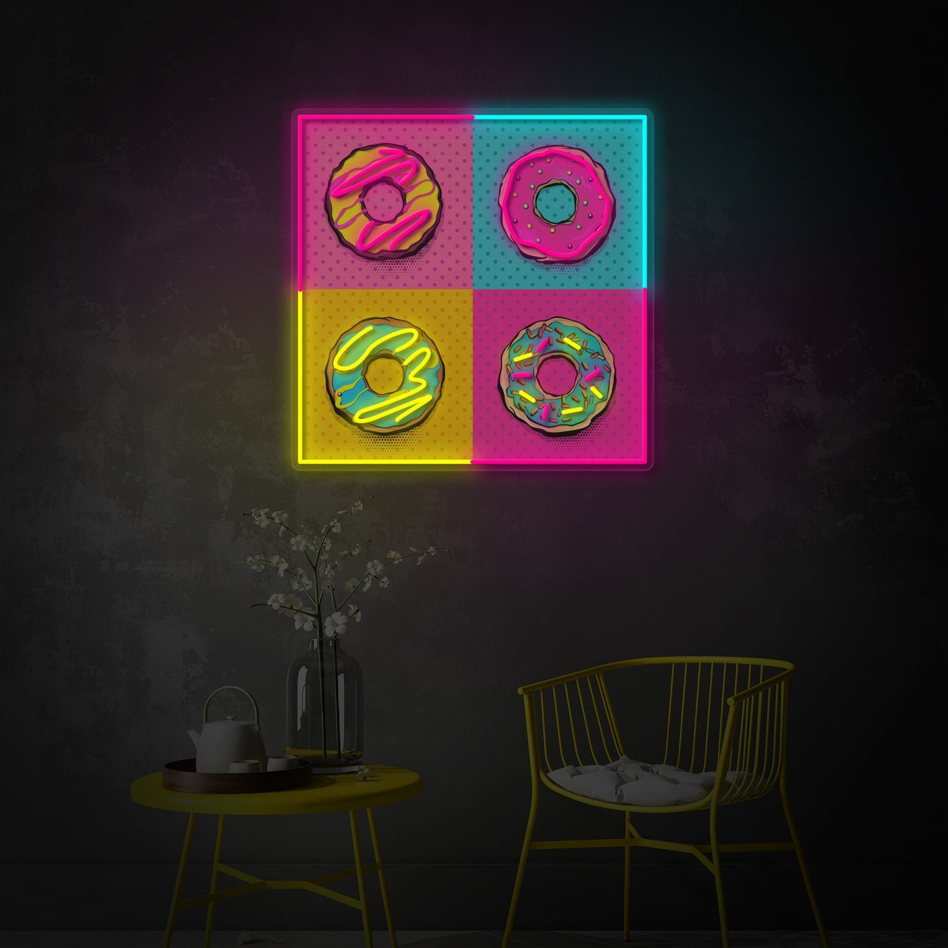 Pop Art Donuts LED Neon Sign | Food Wall Decor - MEON NEON
