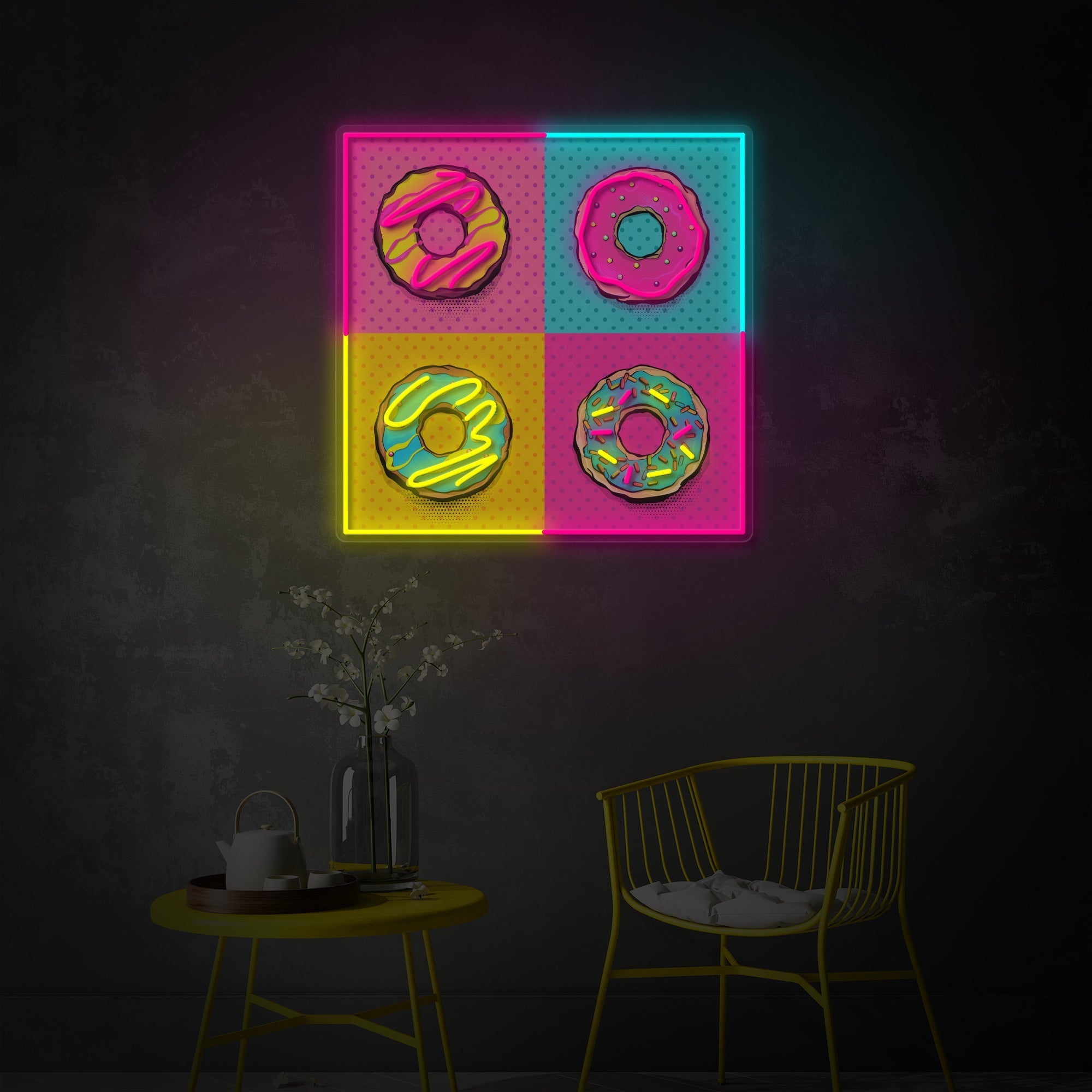 Pop Art Donuts LED Neon Sign | Food Wall Decor - MEON NEON