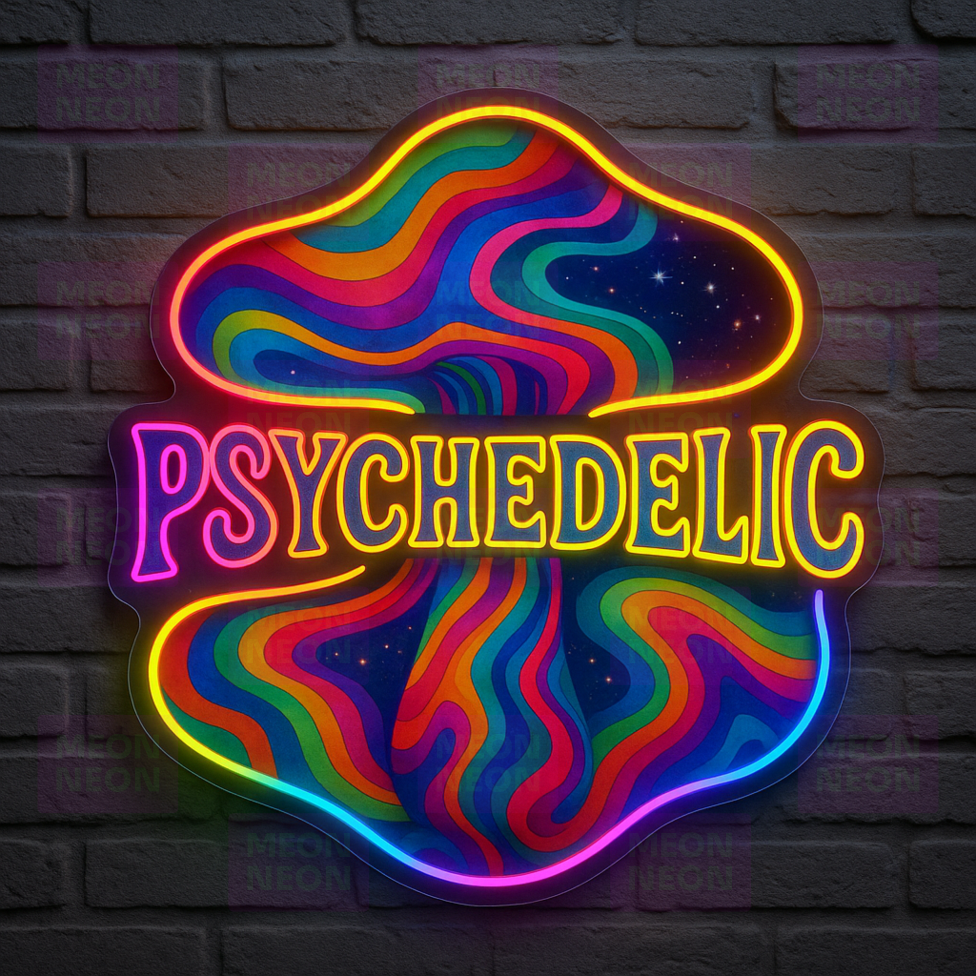 Psychedelic Banner LED Neon Sign - MEON NEON