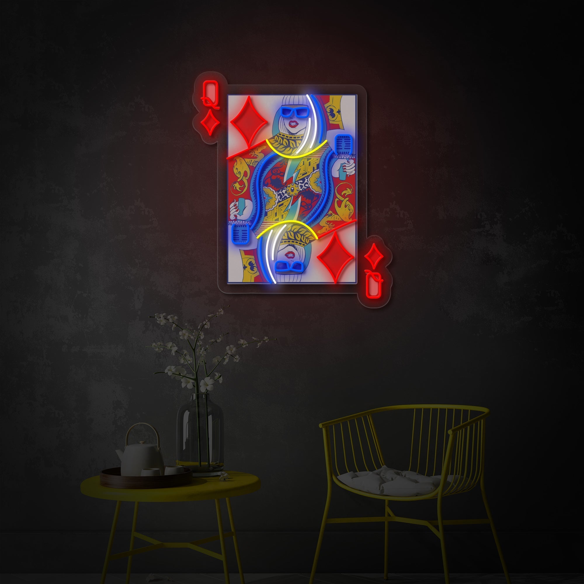 Queen of Glam LED Neon Sign | Fashion Wall Art - MEON NEON