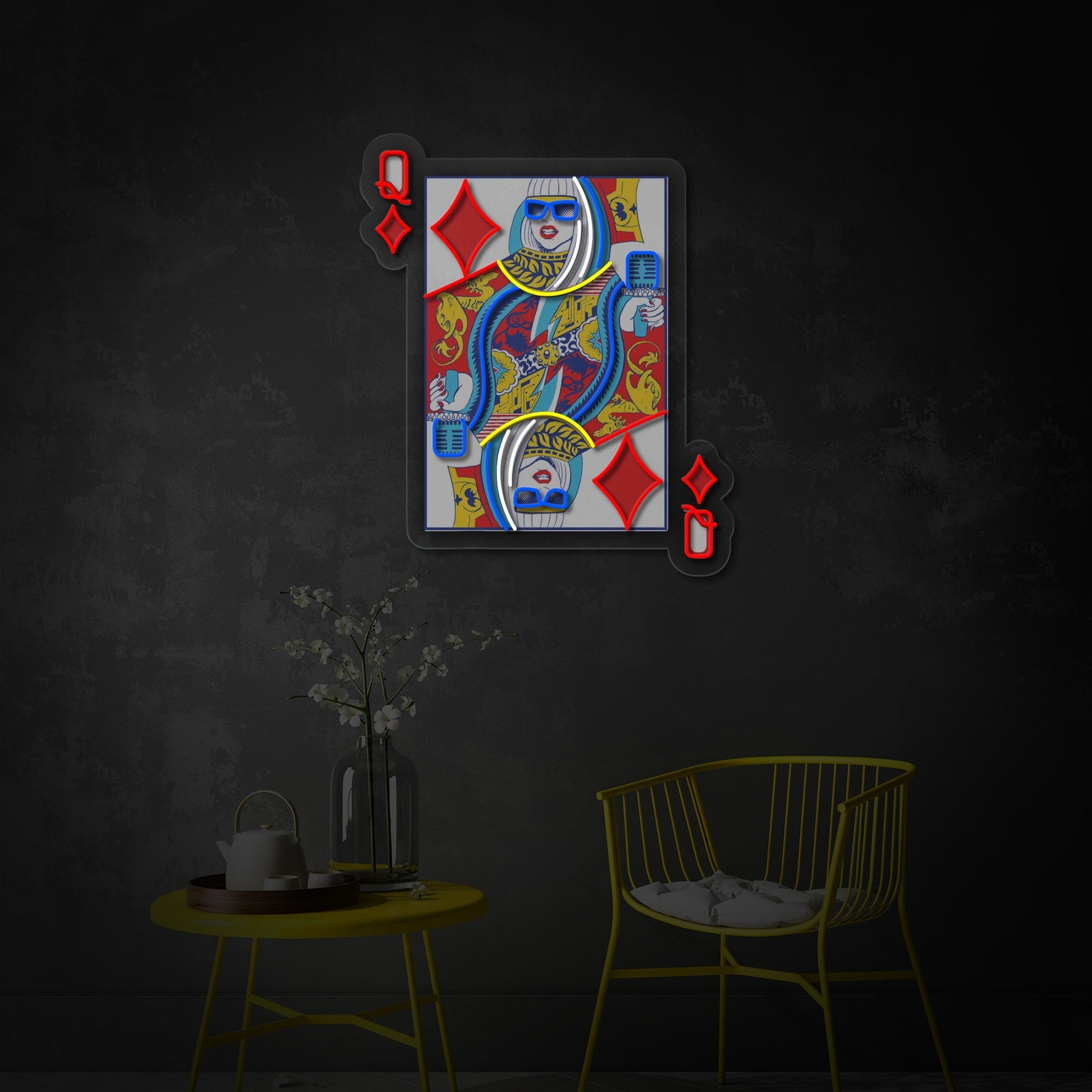 Queen of Glam LED Neon Sign | Fashion Wall Art - MEON NEON