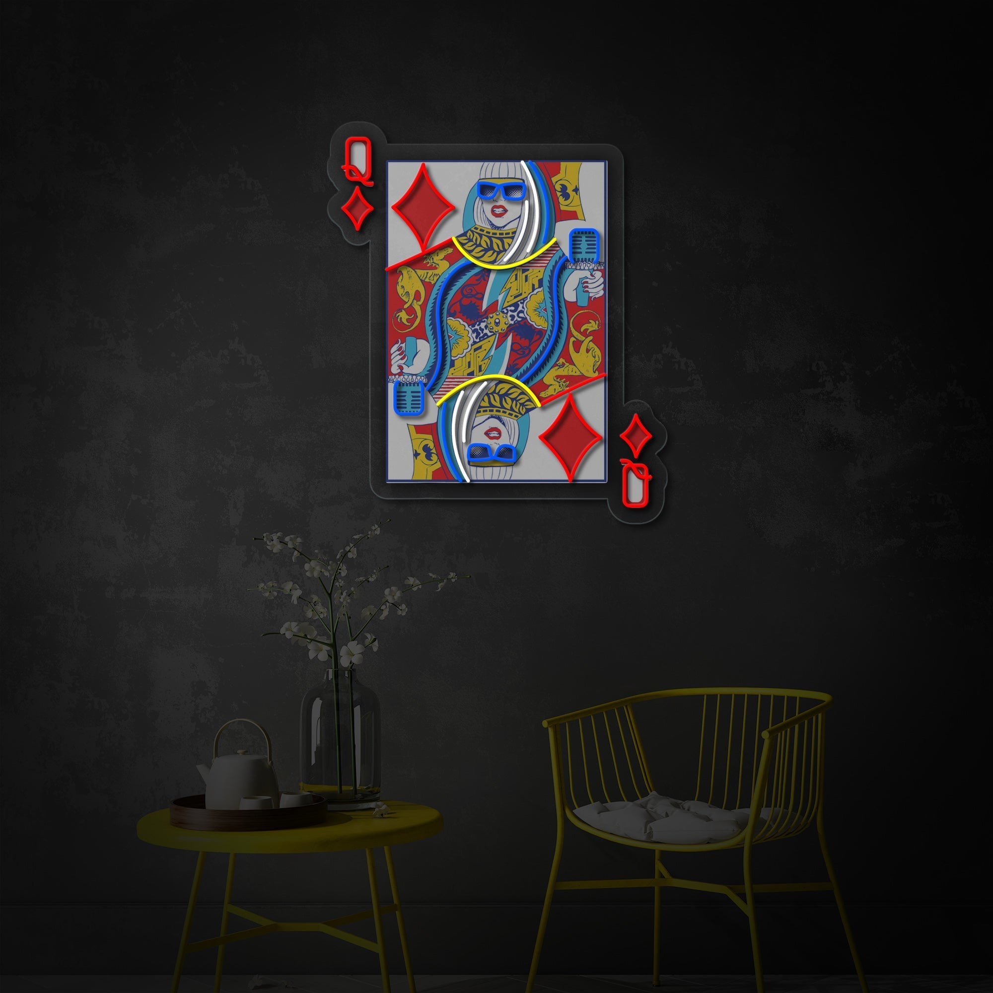 Queen of Glam LED Neon Sign | Fashion Wall Art - MEON NEON