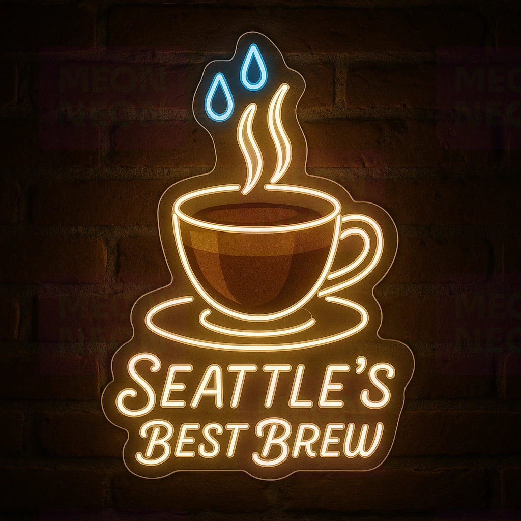 Rainy Day Coffee LED Neon Sign