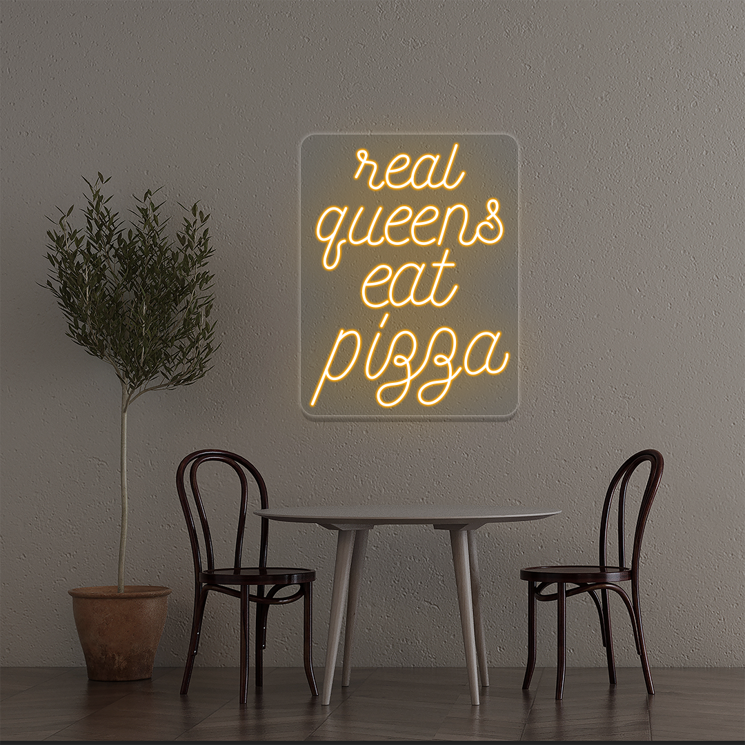Real Queens Eat Pizza Neon Sign image 3