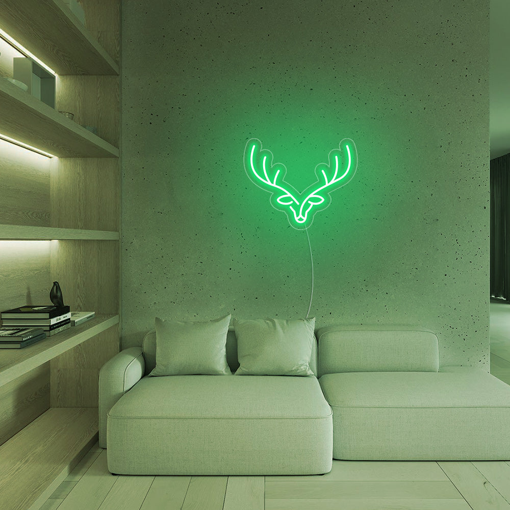 Reindeer LED Neon Sign (Style 1) in Green