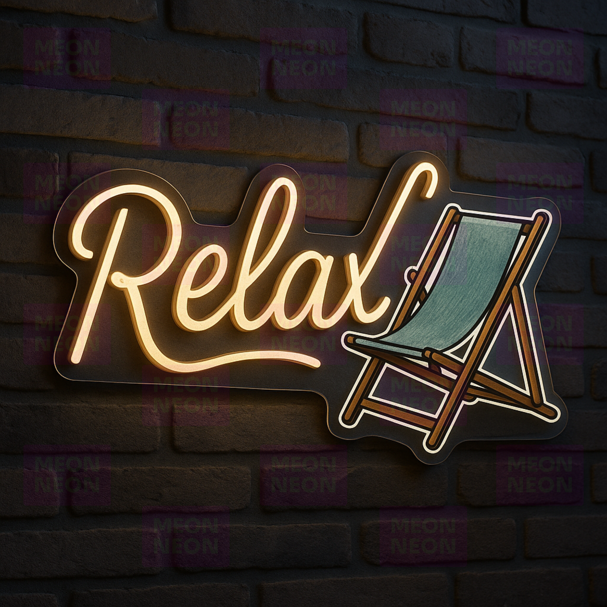Relax LED Neon Sign with Chair Design