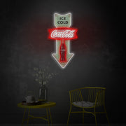 Retro Cola Arrow LED Neon Sign | Diner Wall Art - MEON NEON