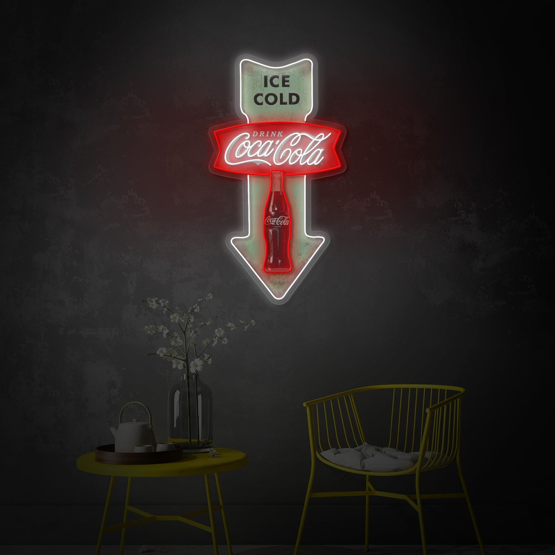 Retro Cola Arrow LED Neon Sign | Diner Wall Art - MEON NEON