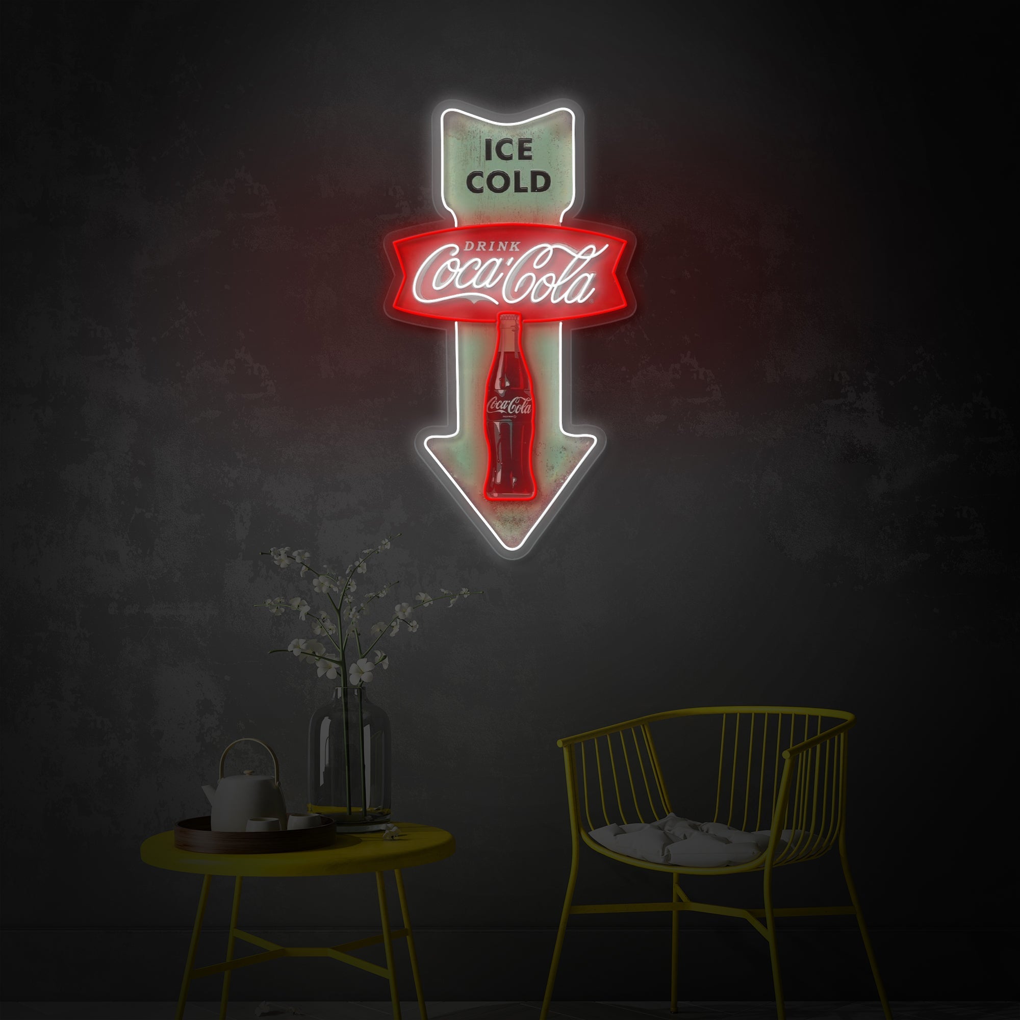 Retro Cola Arrow LED Neon Sign | Diner Wall Art - MEON NEON