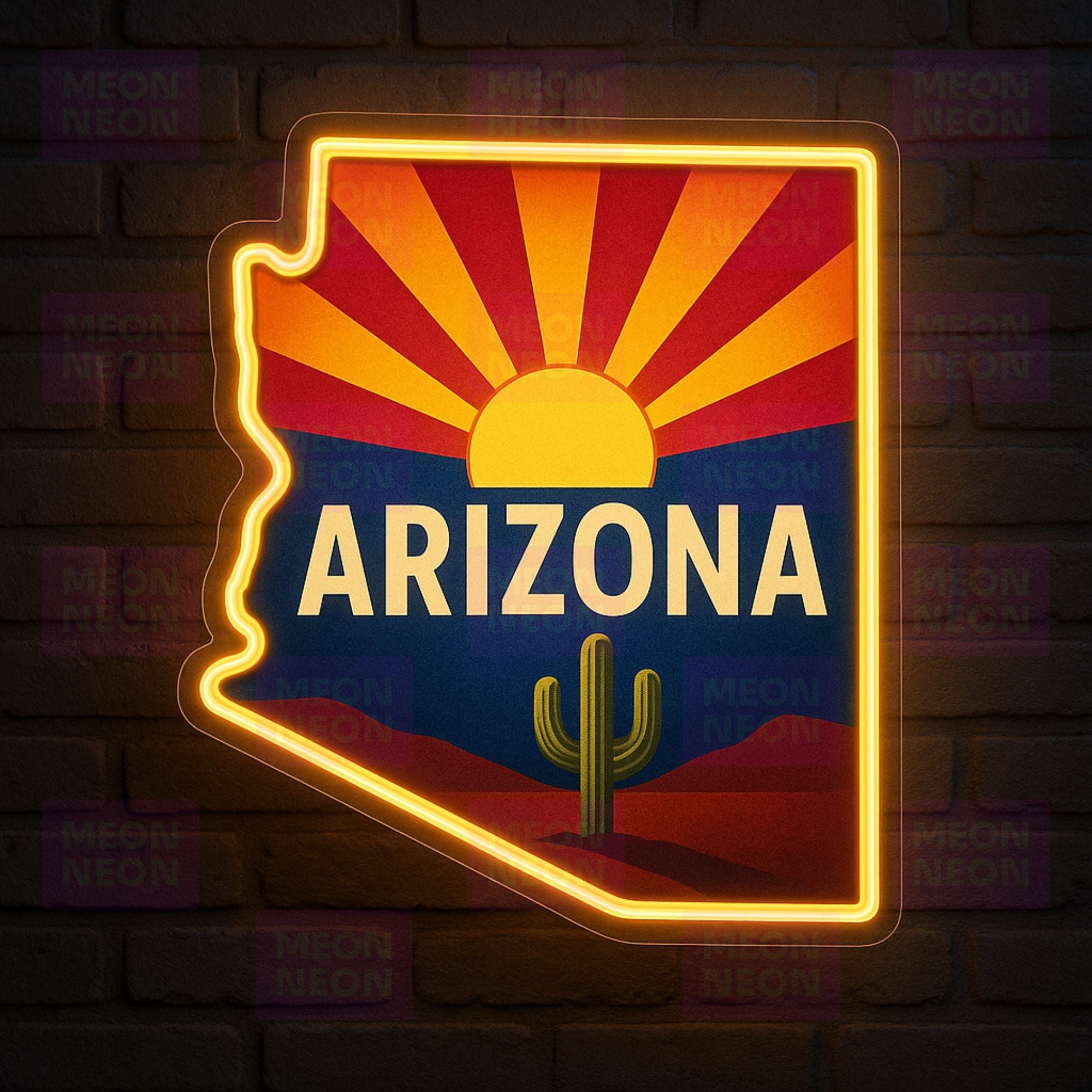 Rising Sun - Arizona State Flag Neon Sign - MEON NEON