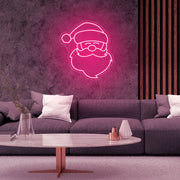 Santa Claus LED Neon Sign in Hot Pink