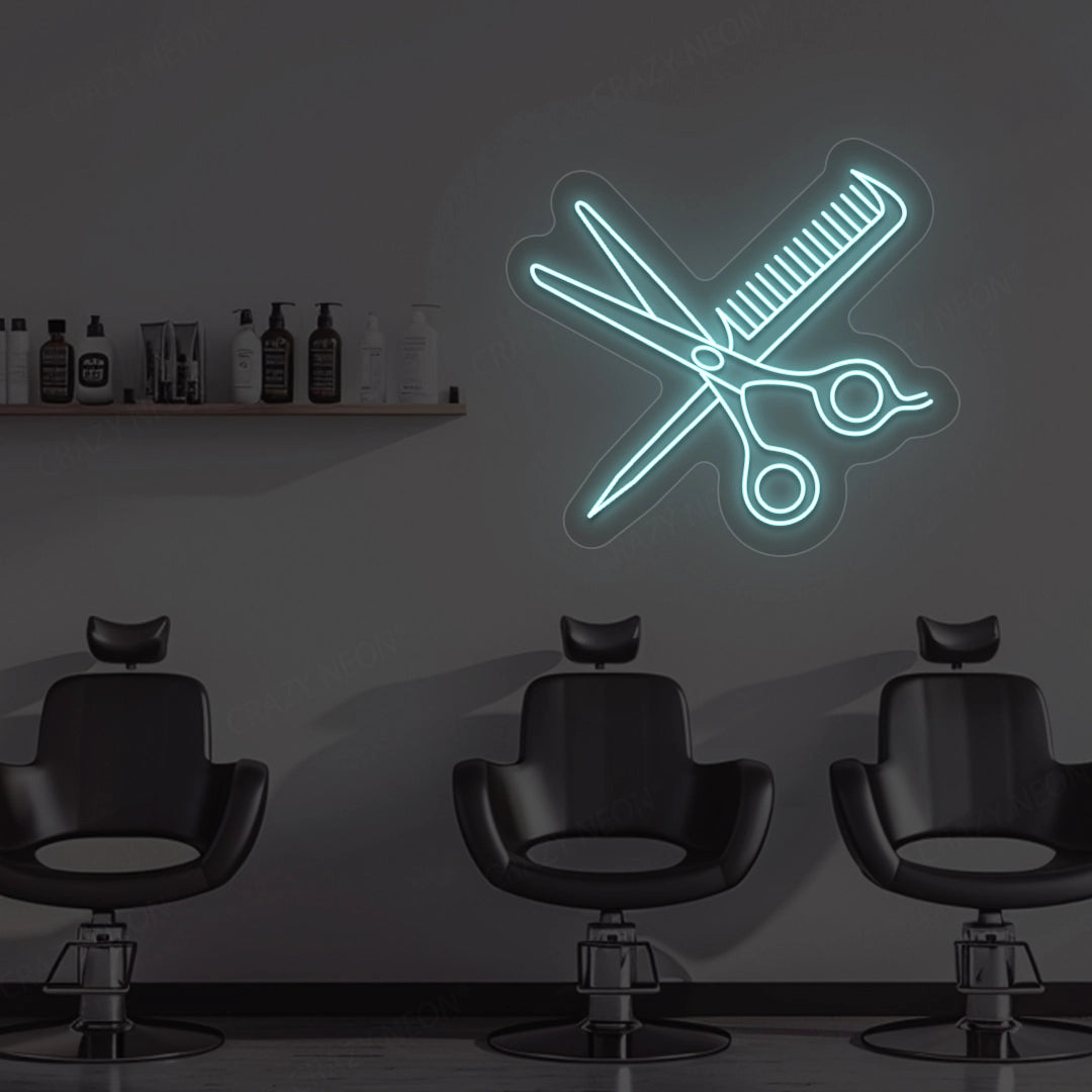 Scissors Comb Neon Sign image 2