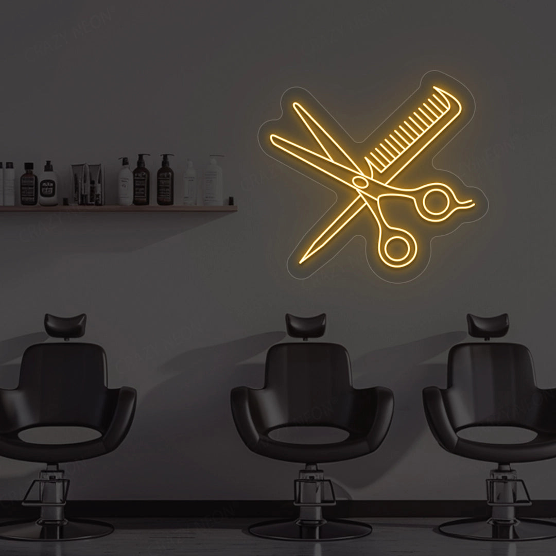 Scissors Comb Neon Sign image 3