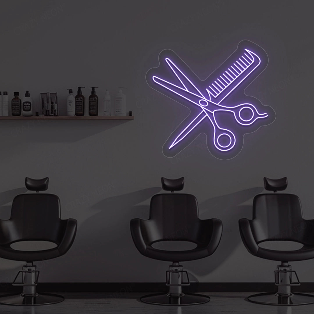 Scissors Comb Neon Sign image 5