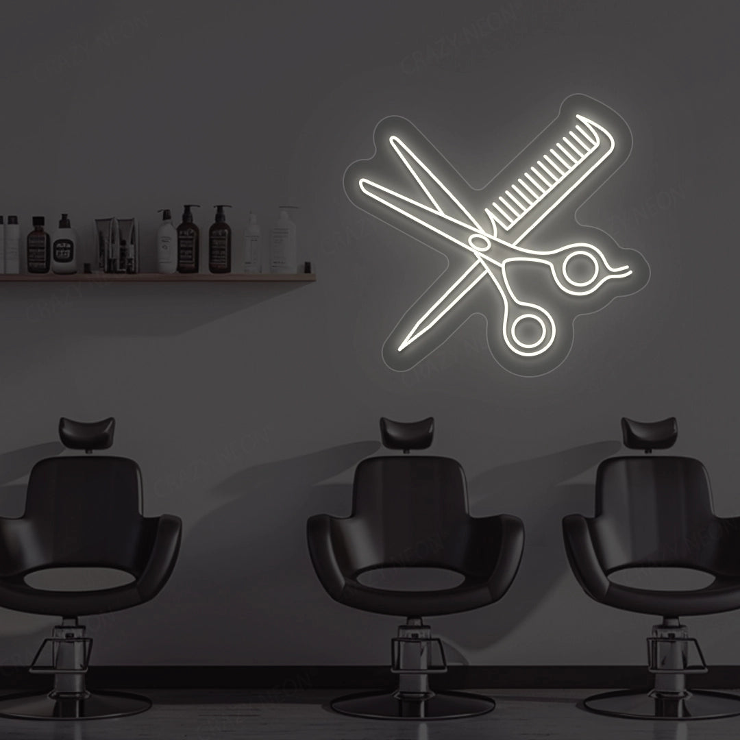 Scissors Comb Neon Sign image 7