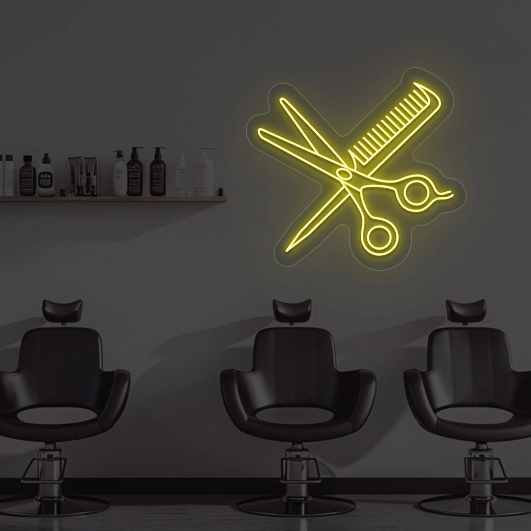 Scissors Comb Neon Sign image 9