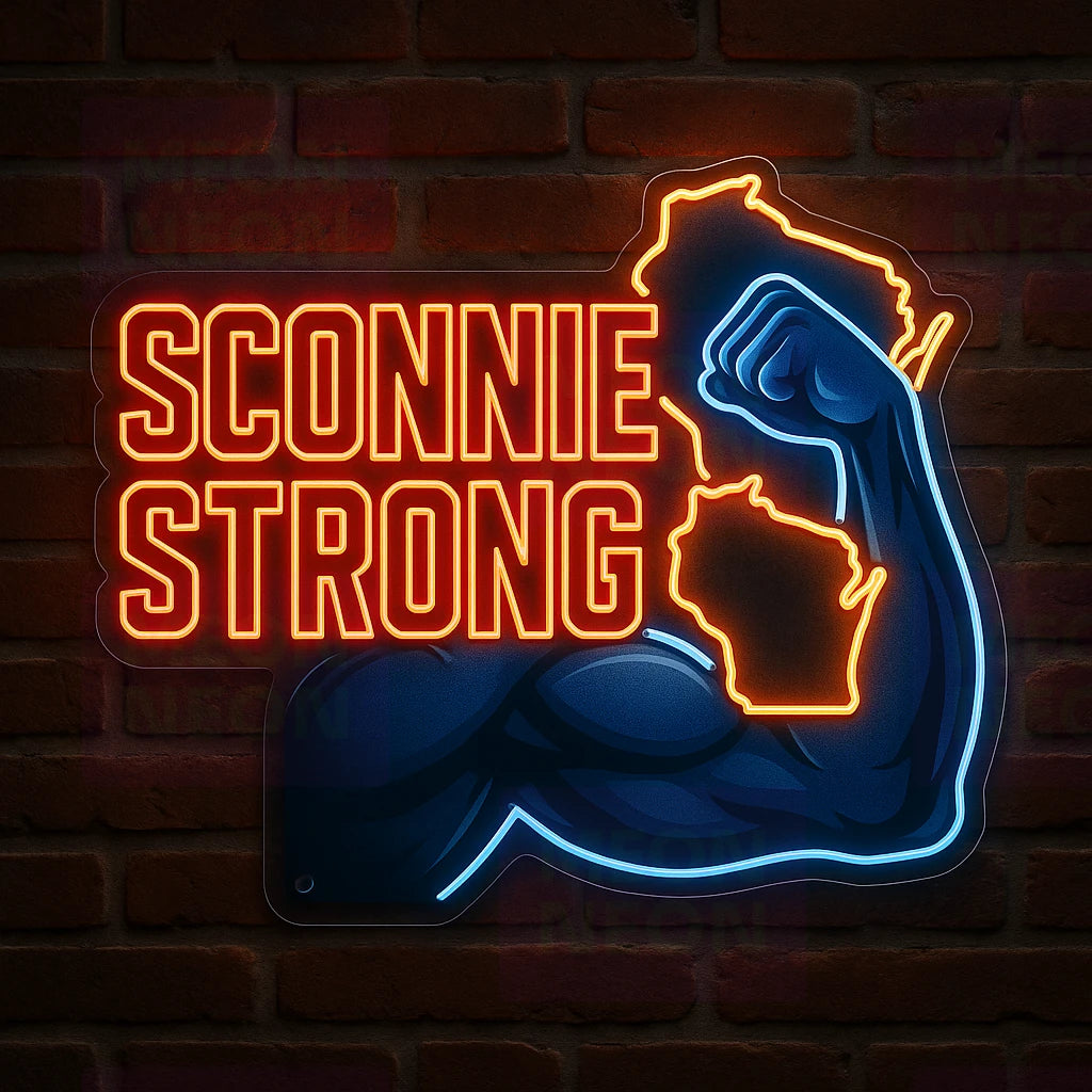 Sconnie Strong Wisconsin LED Neon Sign
