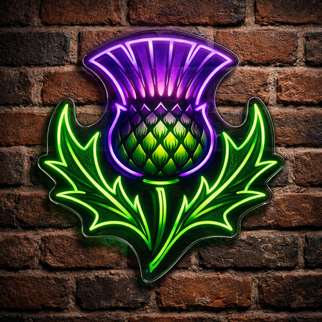 Scottish Thistle Bloom LED Neon Sign