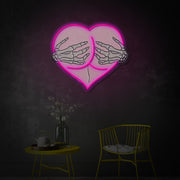 Skeleton Heart LED Neon Sign | Gothic Love Art - MEON NEON