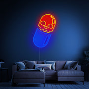 Skull Pill LED Neon Sign | Modern Pop Art - MEON NEON