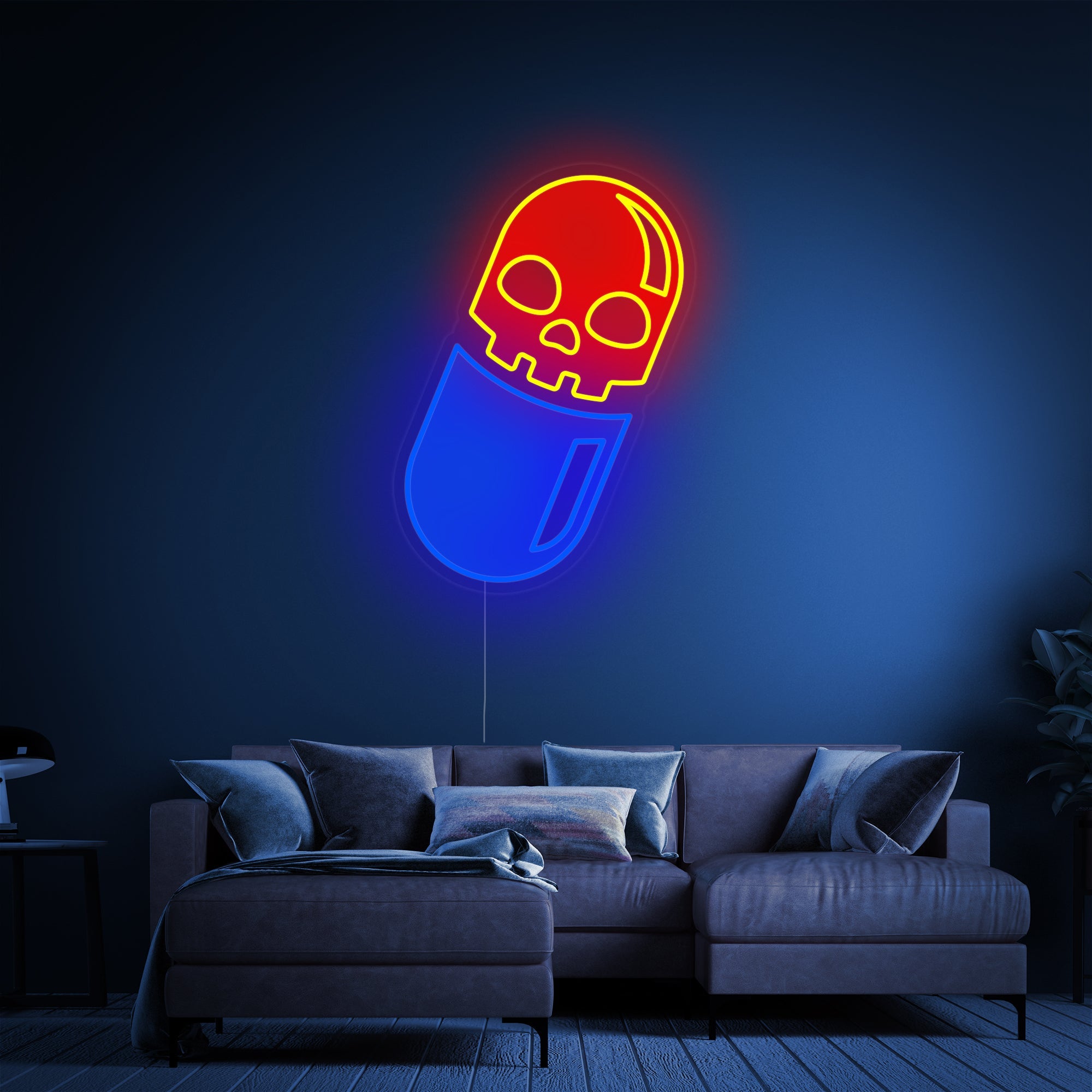 Skull Pill LED Neon Sign | Modern Pop Art - MEON NEON
